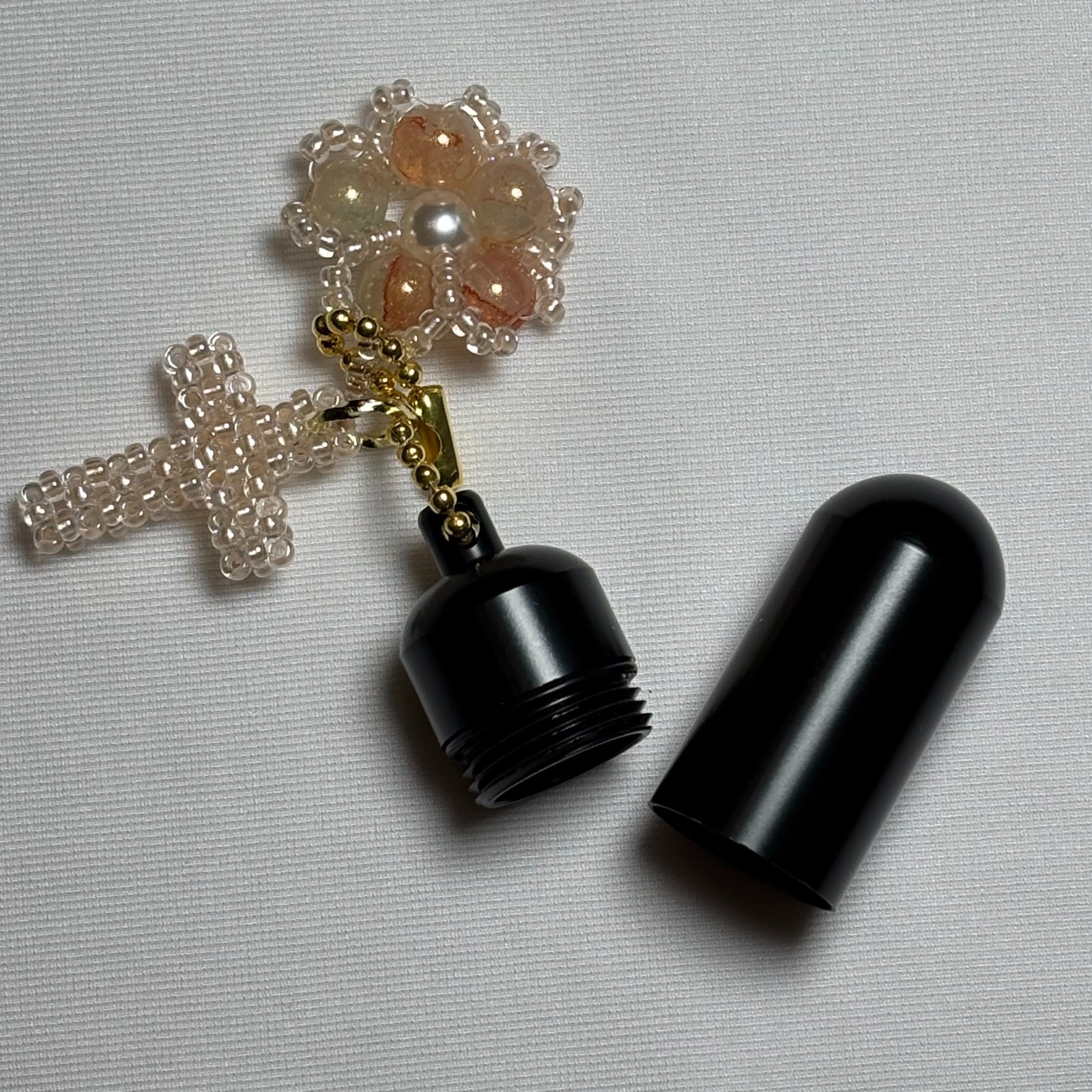 Cremation Ashes Keychain – Cremation Keepsake(pink cross and pink ornaments)