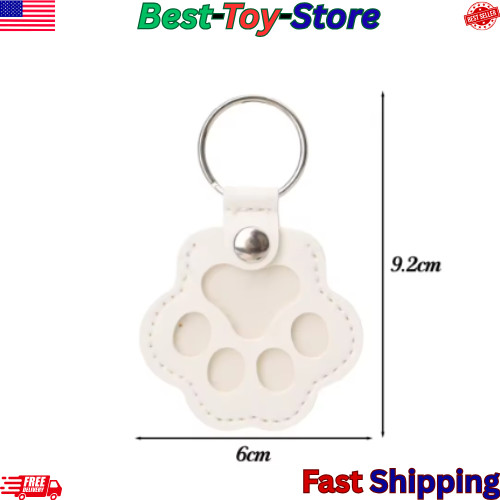5PCs Pet hair keychain, Leather Paw Keychain with Hair Storage for Dog & Cat