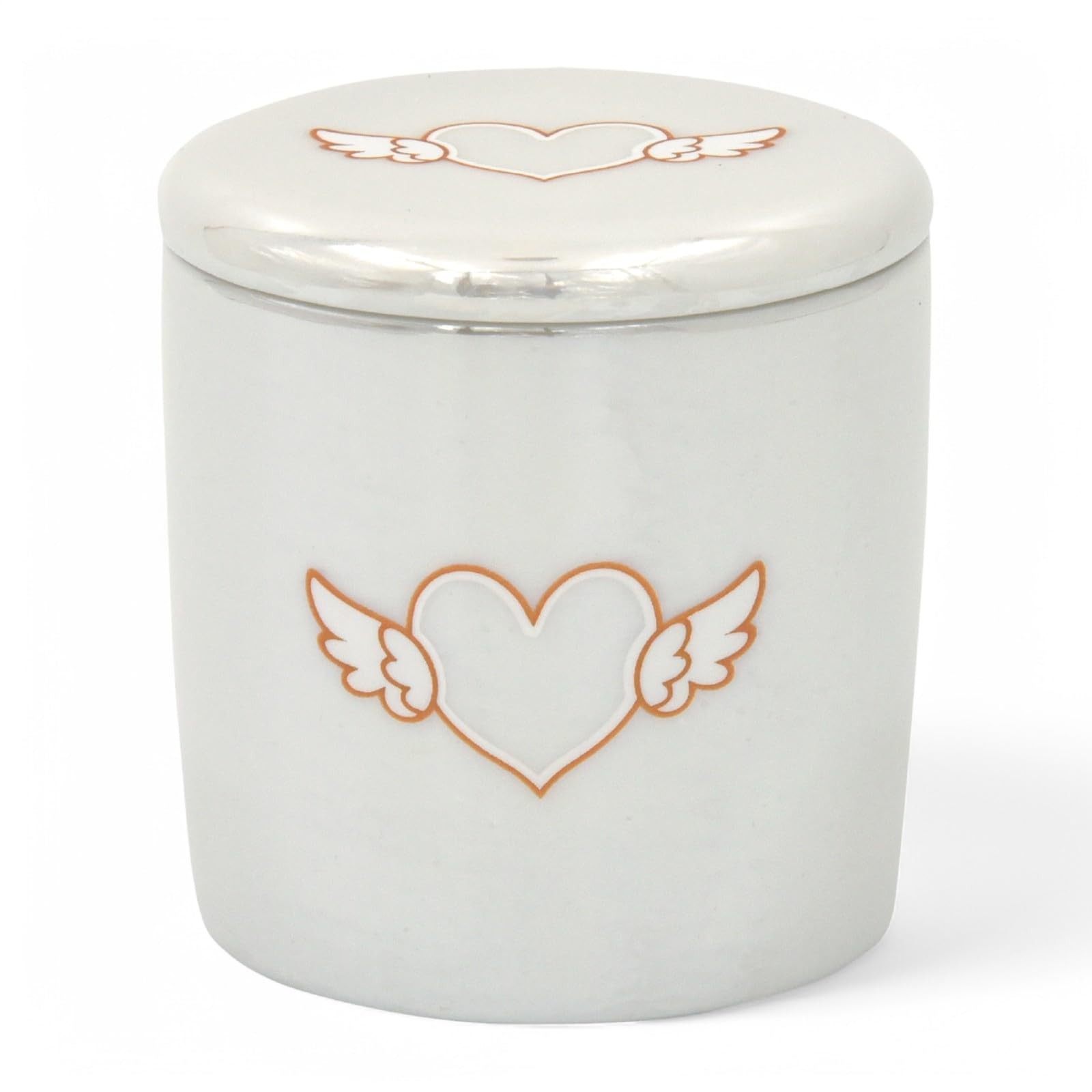 Shoubi-fu Pet Mini Urn 2-inch Angel Heart Pearl White Silicon Seal