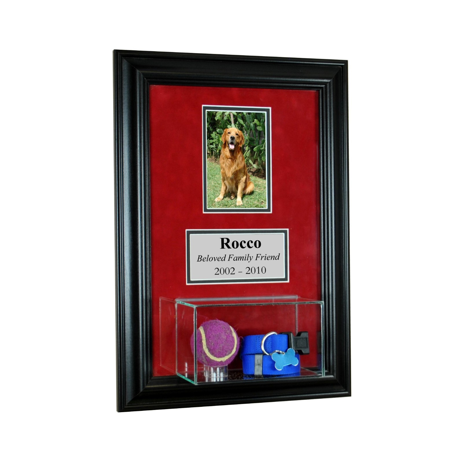 Pet Memorial Picture Frame with Eng and Display Case Dog Memorial Cat Memorial