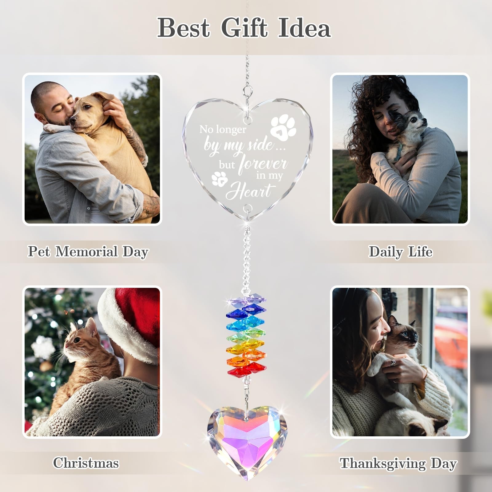 Dog Memorial Crystal Suncatcher, Pet Memorial Gifts for Dogs, Loss of Dog Sym…