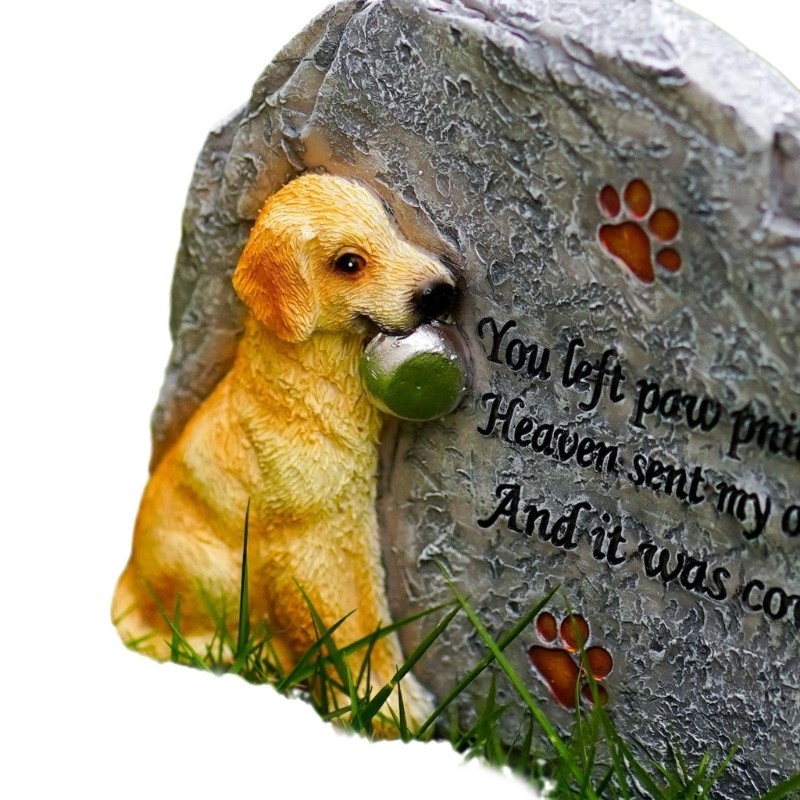 Indoor Outdoor Pet Memorial Ornament Resin Pet Memorial Plaques Grave Stone