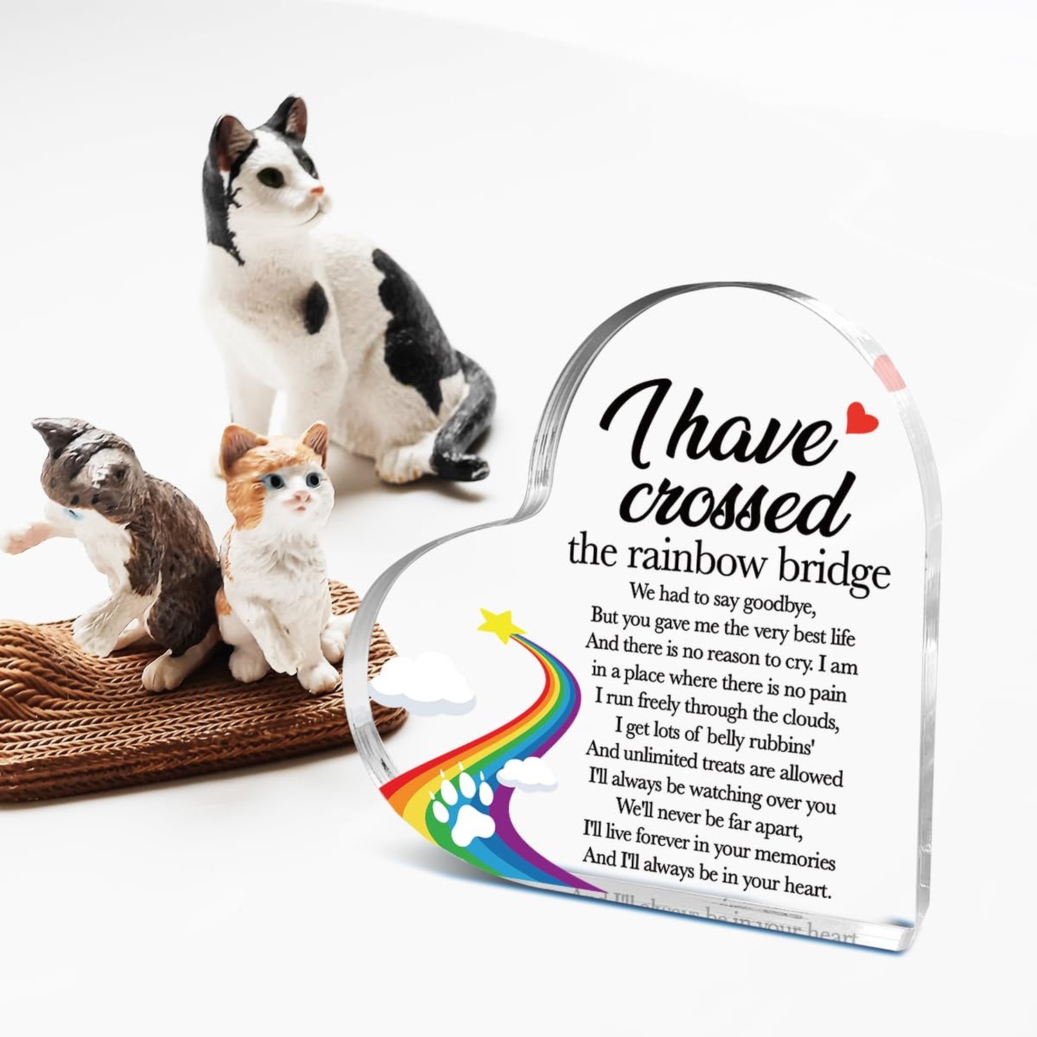 Rainbow Bridge Pet Loss Sympathy Gift Dogs Cats Memorial Acrylic Plaque,Loss …