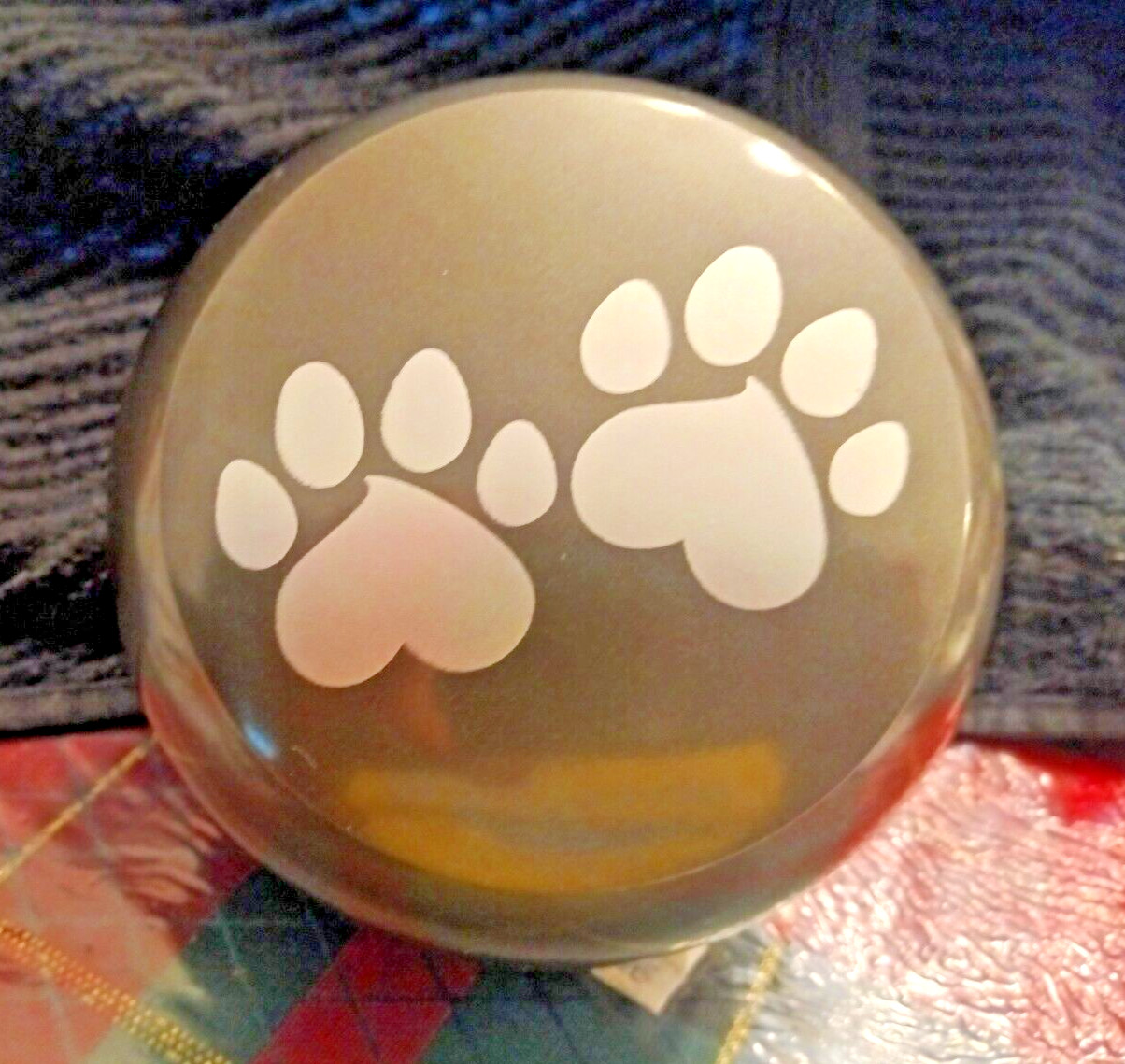 1) Pet Memorial Cremation Urn Paw Print – Gray/Silver – Dog Cat Ashes – Reminded