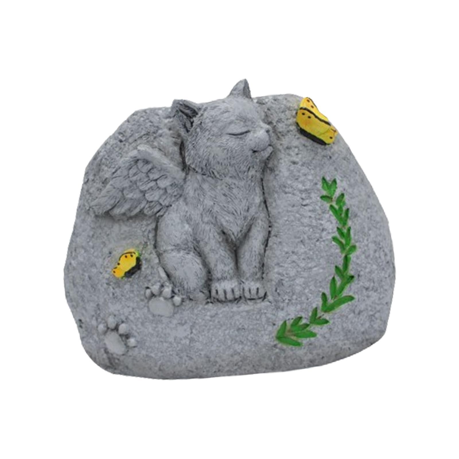 Pet Memorial Stone for Cat Headstone Flower Pot for Garden Outdoor Outside