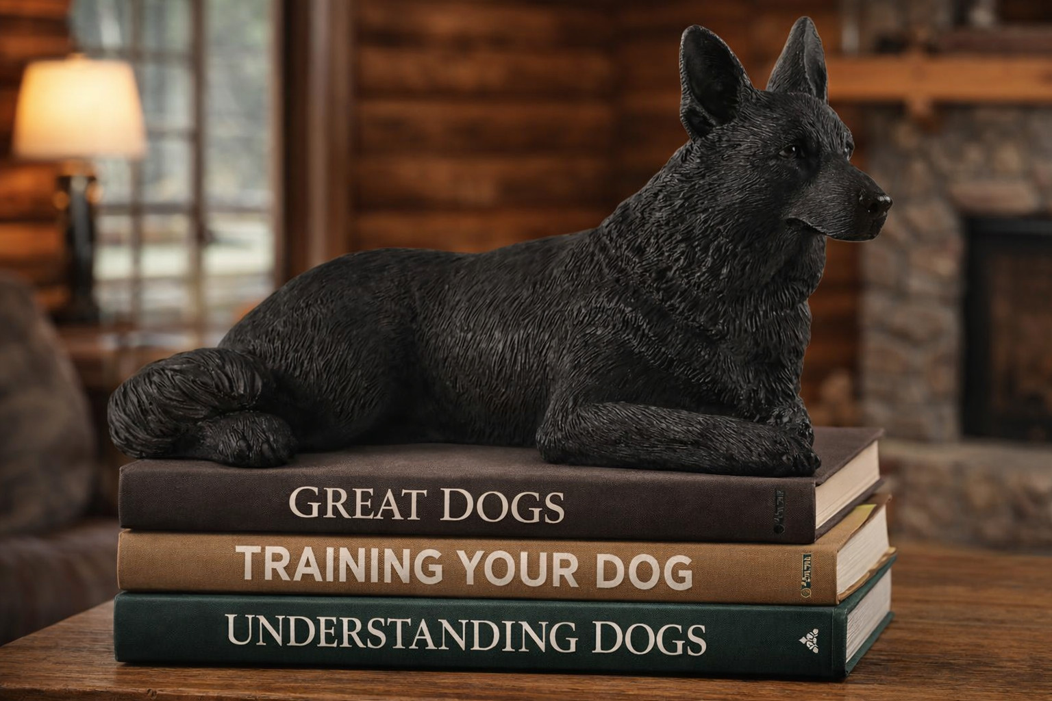 6″ Mini Black German Shepherd Figurine – Black German Shepherd Gifts