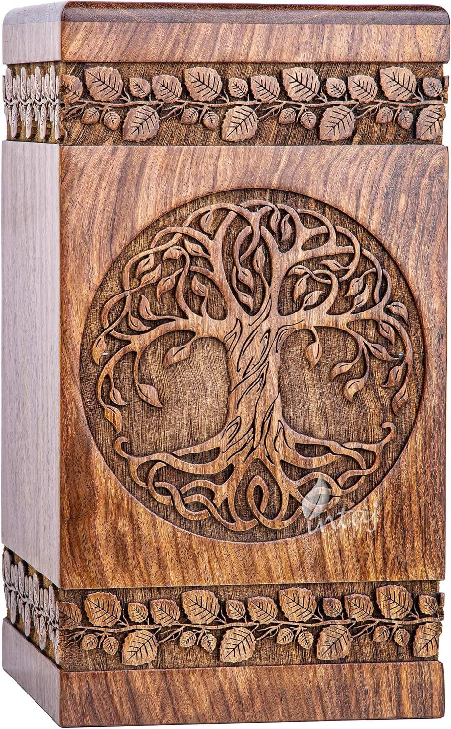 Handmade rosewood urn for human ashes