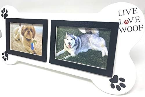 3Mazings Dog Collage Picture Frame 4X6 Pet Photo Frames White Dogs Photos Bone