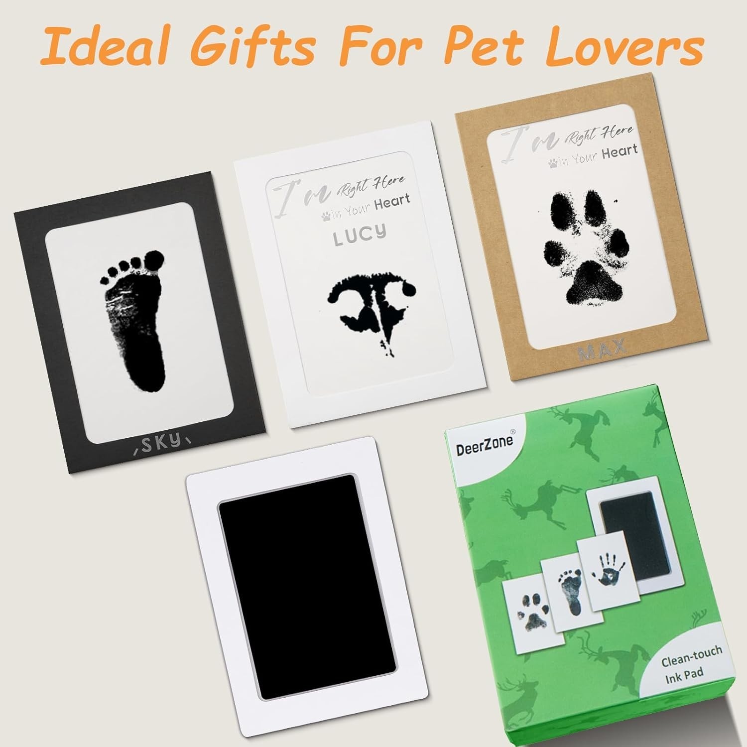 Inkless Pet Paw Print Kit for Dogs Cats No Mess Keepsake, 4 Pack