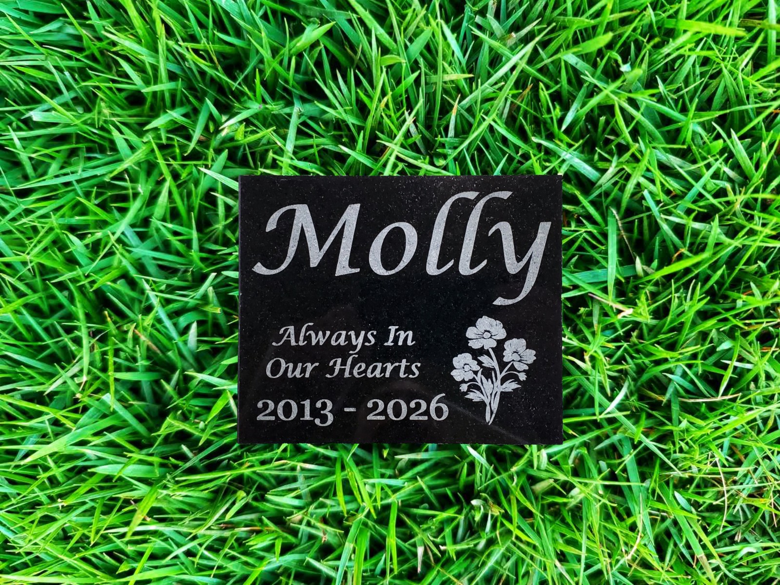 Pet Memorial Grave Marker – Granite Garden Burial Plaque – Pet Loss Gift A6
