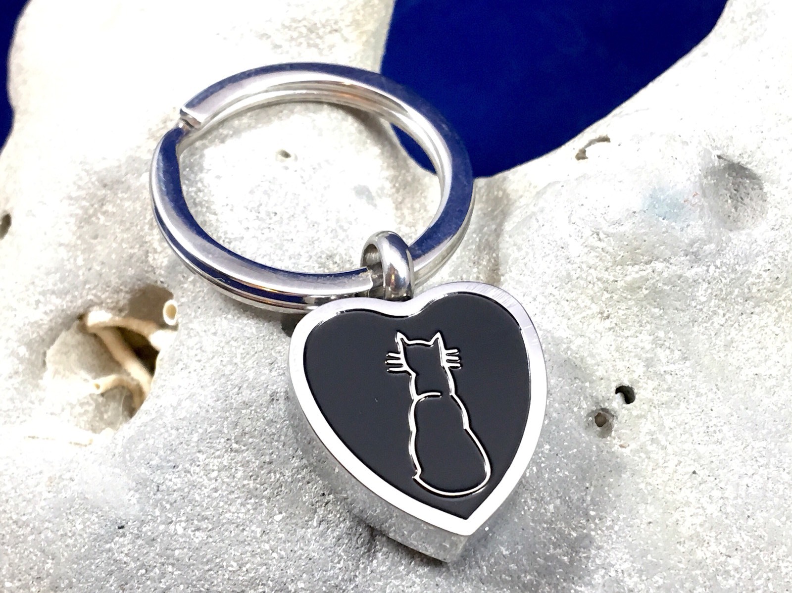 Cat Cremation Necklace Jewelry Pendant Urn for Ashes Memorial Gift Black Kitty