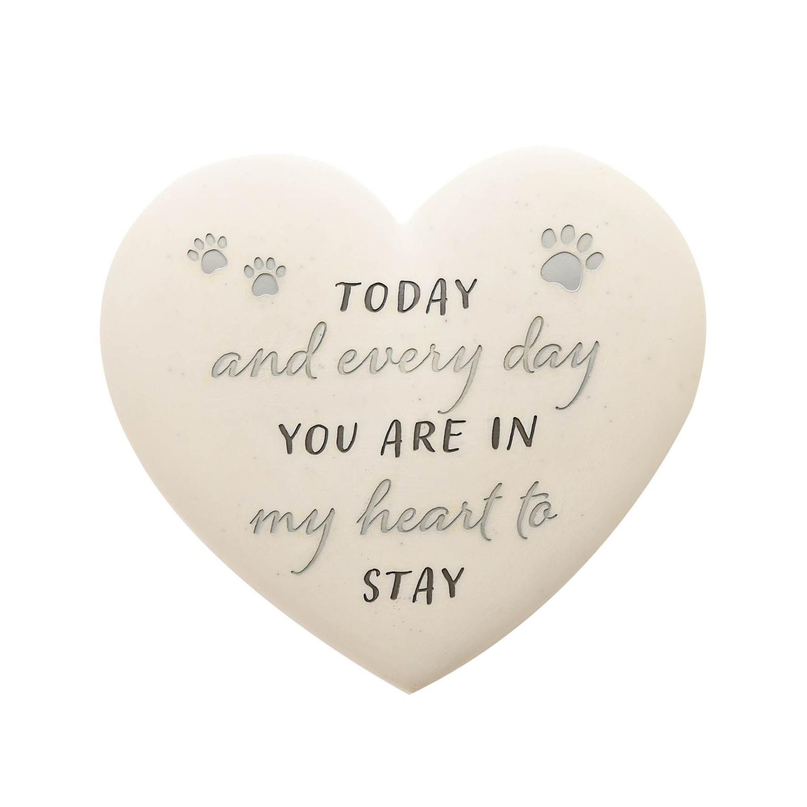 Pet Heart Shaped Memorial Plaque Stone Dog Cat