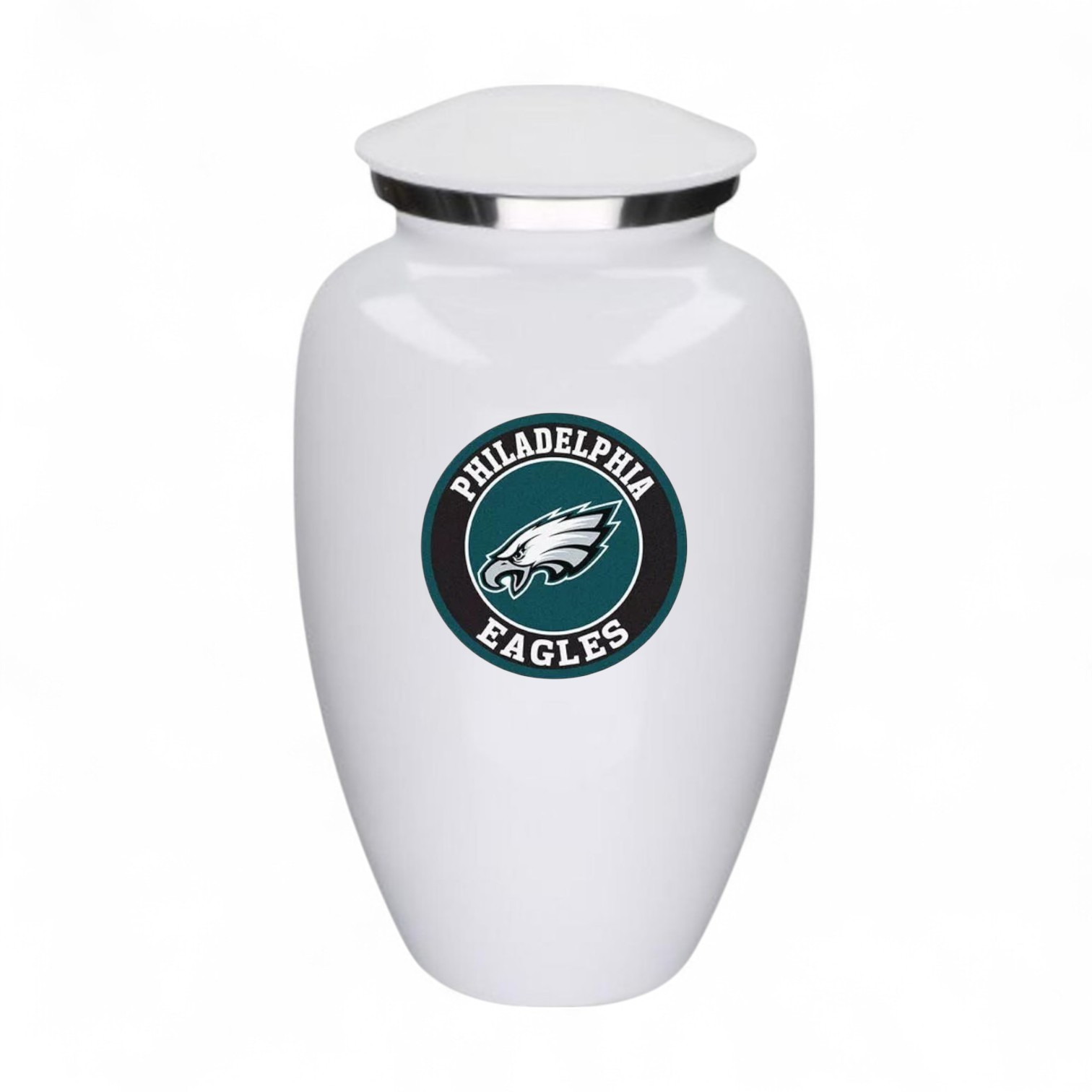 Philadelphia Football Theme Large Aluminum Cremation Urn Adult Human Ashes w/Bag