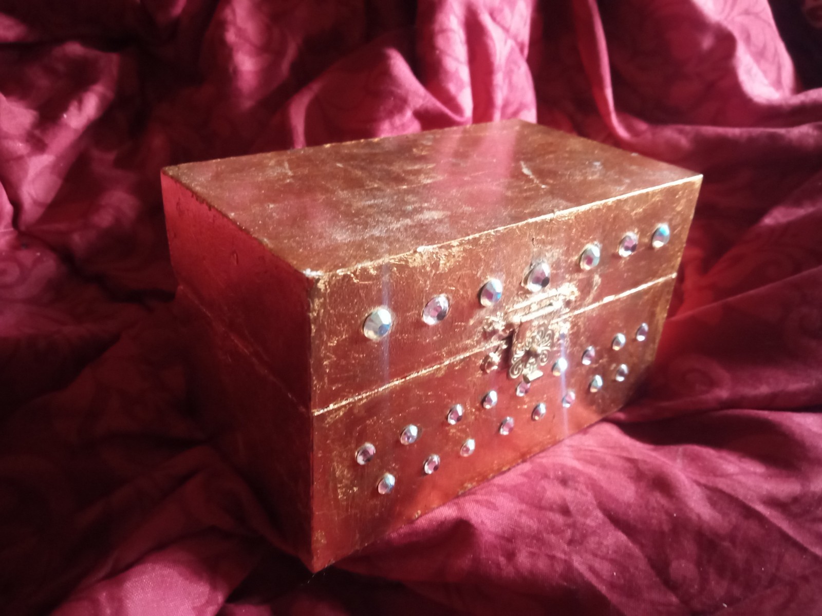 Handmade Dog Urn. Real Gold Leaf, Swarovski. Dog Cat Urn One Of A Kind