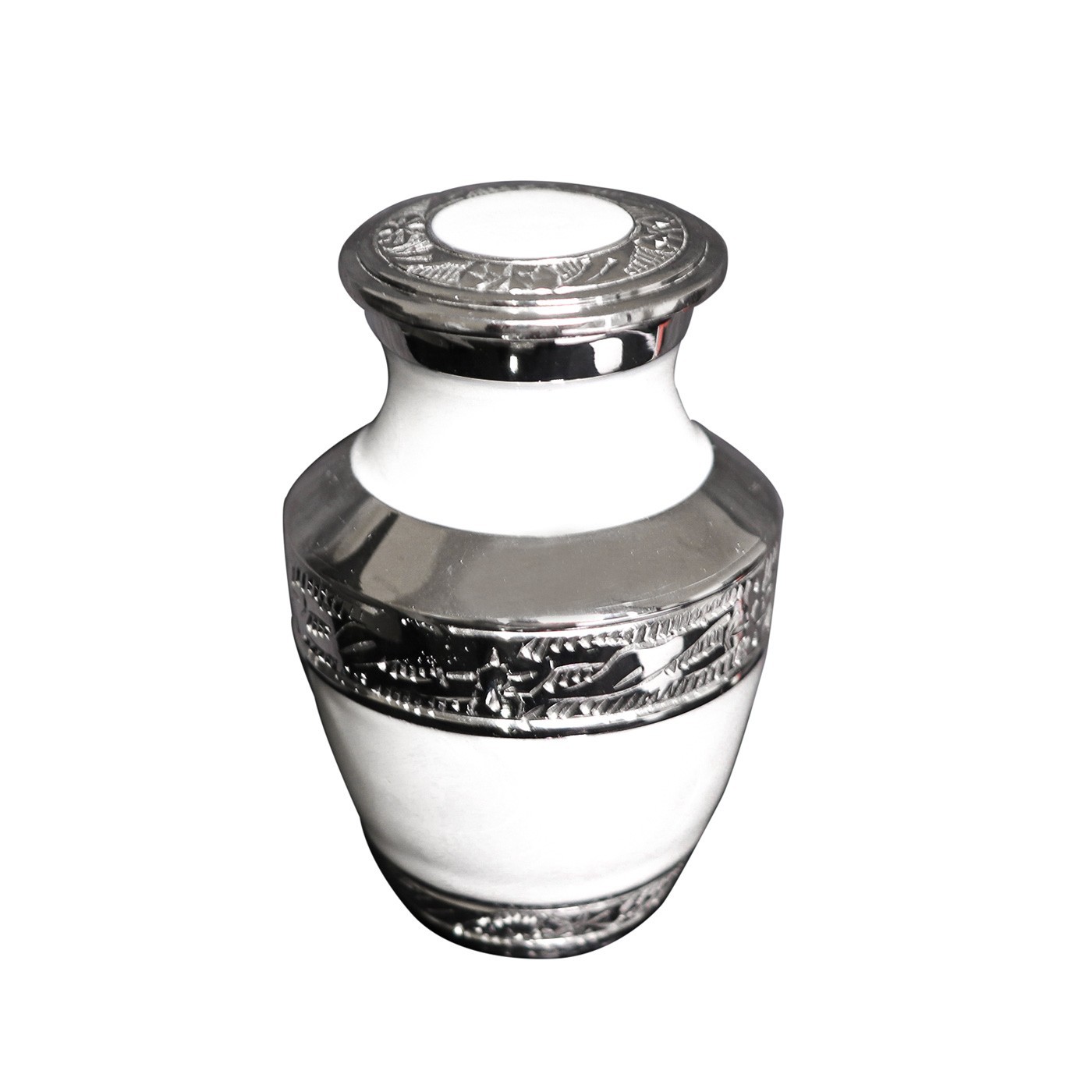 Pearl White Keepsake Cremation Urn for Ashes – Handcrafted Mini Memorial Urn