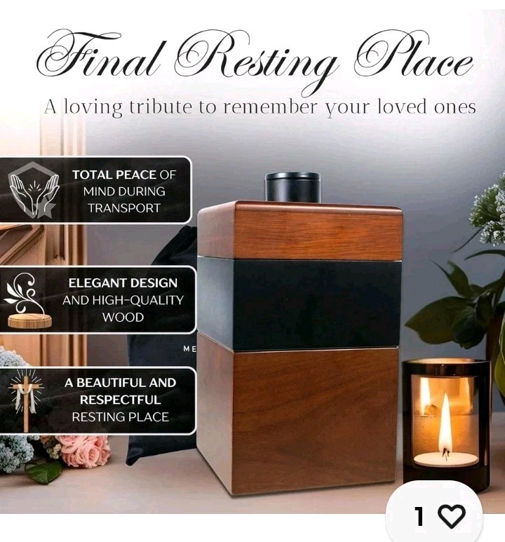Wooden Cremation Urns for Human Ashes Adult Black Urn, Decorative Urns for As…