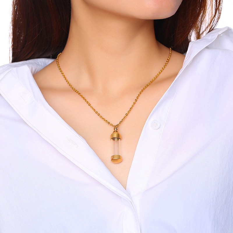 Openable Glass Vial Necklace Pendant Memorial Ash Bottle Cremation Pet Jewelry