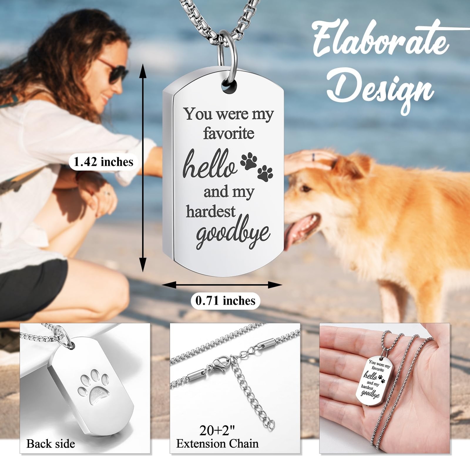 Pet Tag Urn Necklace for Ashes Dog Urn for Ash Cremation Jewelry for Ashes Pe…