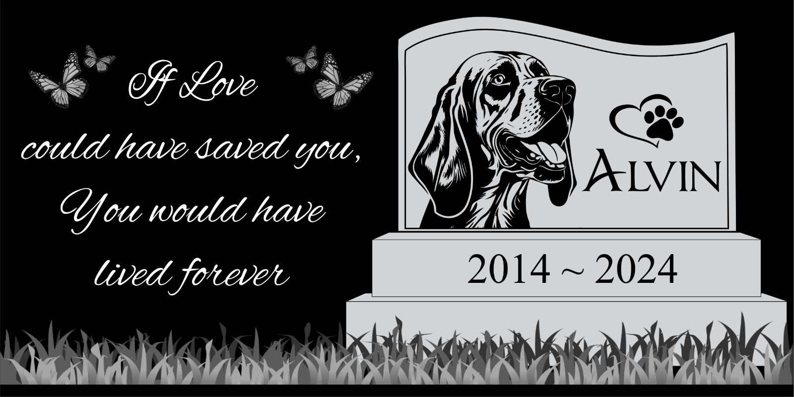Pet memorial Engraved Marker, headstone Granite gravestone Boxer dog