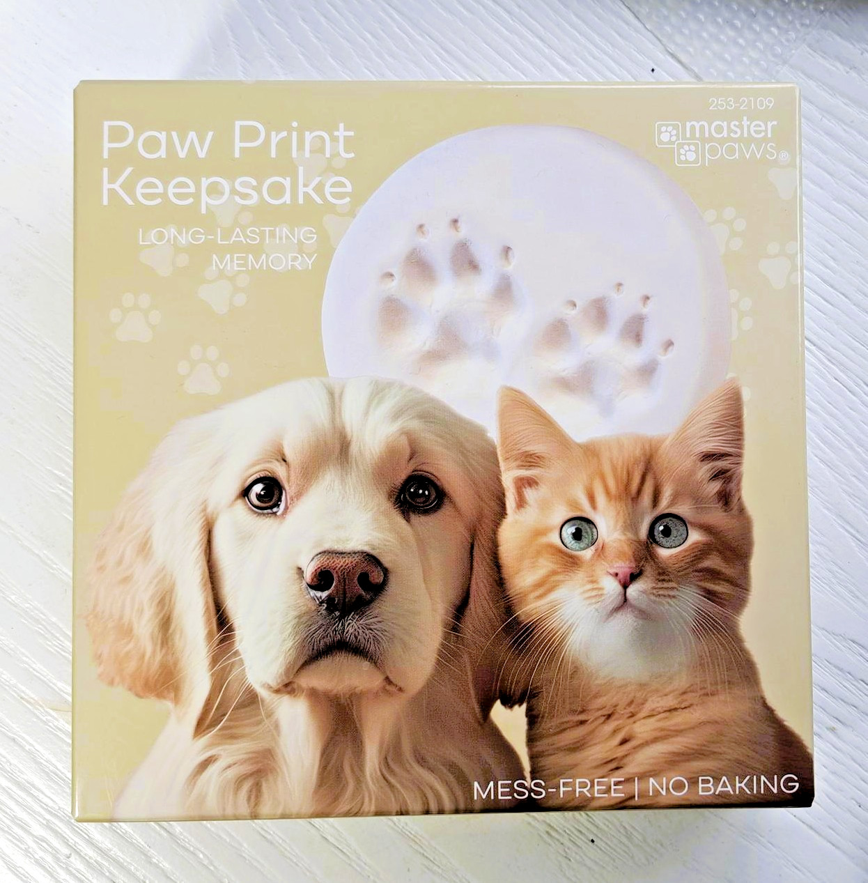 Paw Print Keepsake Kit -Master Paws-Pet Memorial MOLD No Baking-Mess Free 5-5.5″