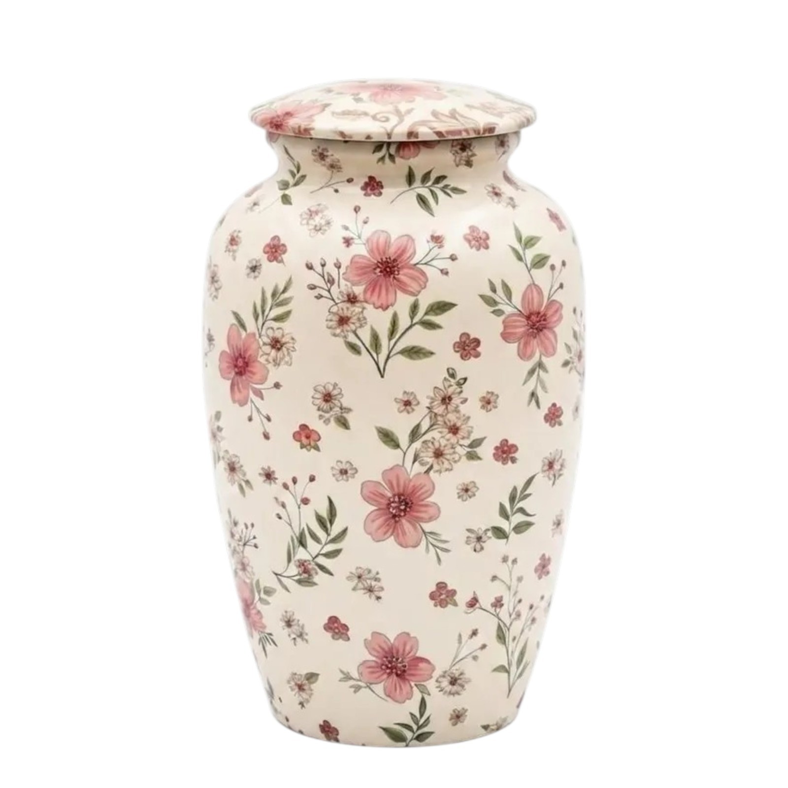 Large Adult Cremation Urn Ashes Pink Floral Design 190 Cu In Funeral Urns 10.5″