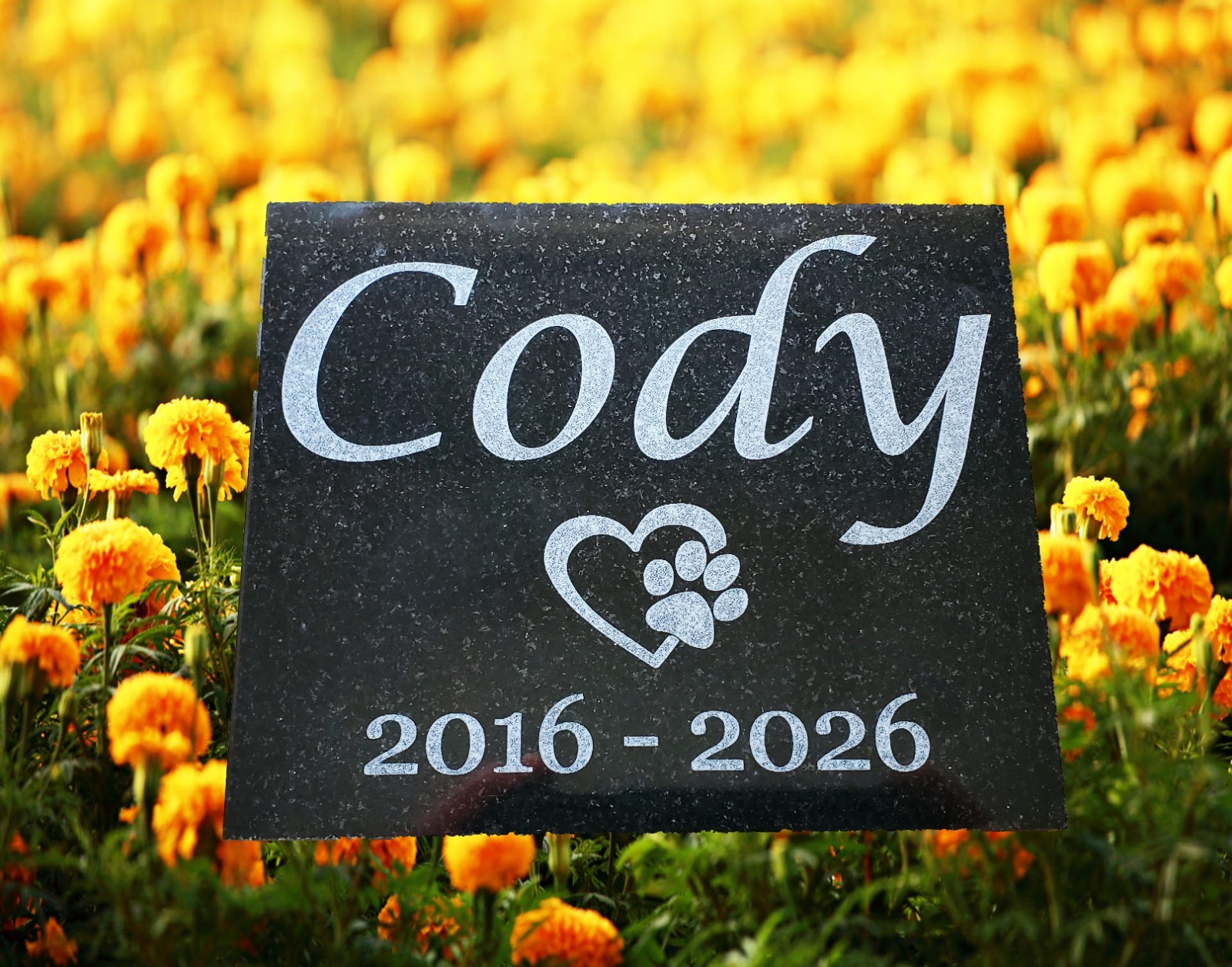Pet Burial Grave Stone Maker: Granite Headstone Garden Memorial Plaque A2