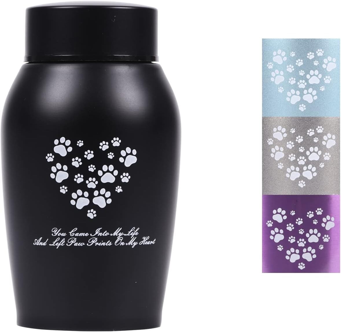 Elegant Black Stainless Steel Pet Urn for Dog & Cat Ashes – 25 Cubic Inches