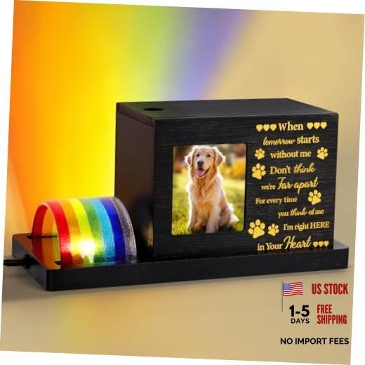 Rainbow Bridge Pet Memorial Gifts – LED Light Dog or Cat Urns for Ashes with