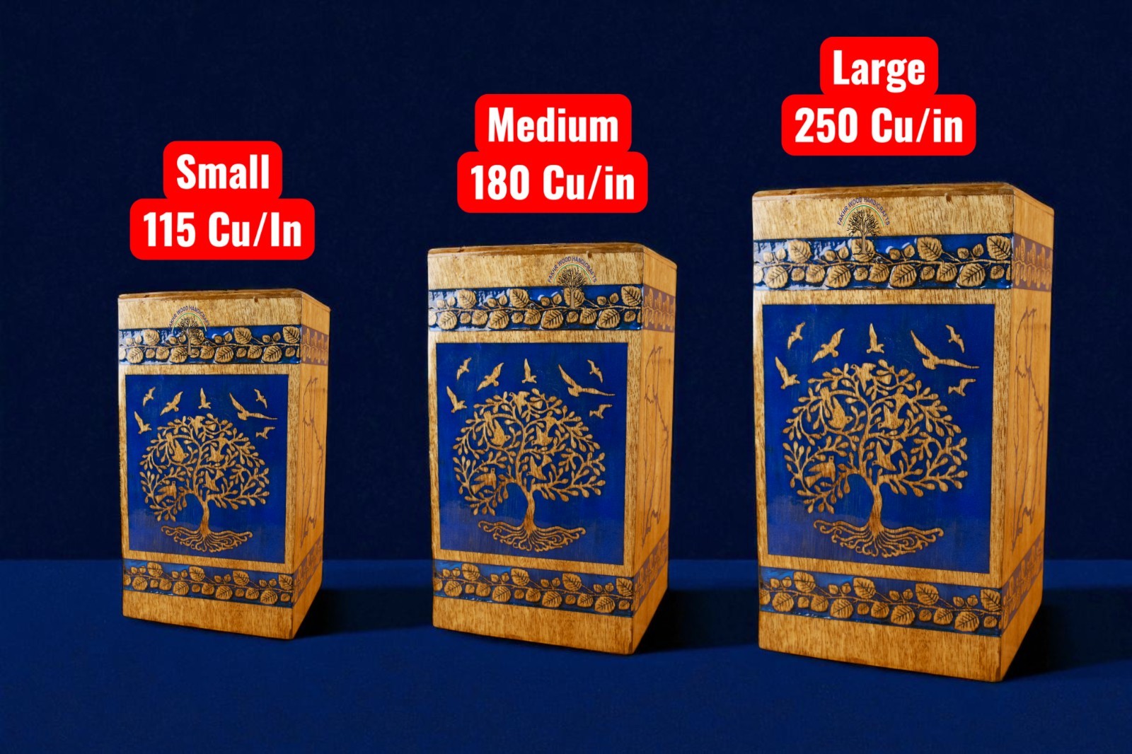 Wooden urn box – Handcrafted Ocean Wave Urn – Wooden Memorial Box for Loved Ones