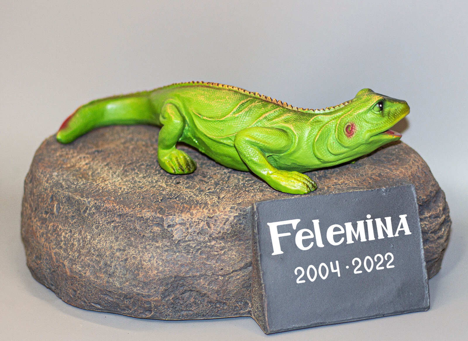 Reptile Urn Ashes Iguana Memorial Stone Pet Grave Marker Unique Keepsake Decor