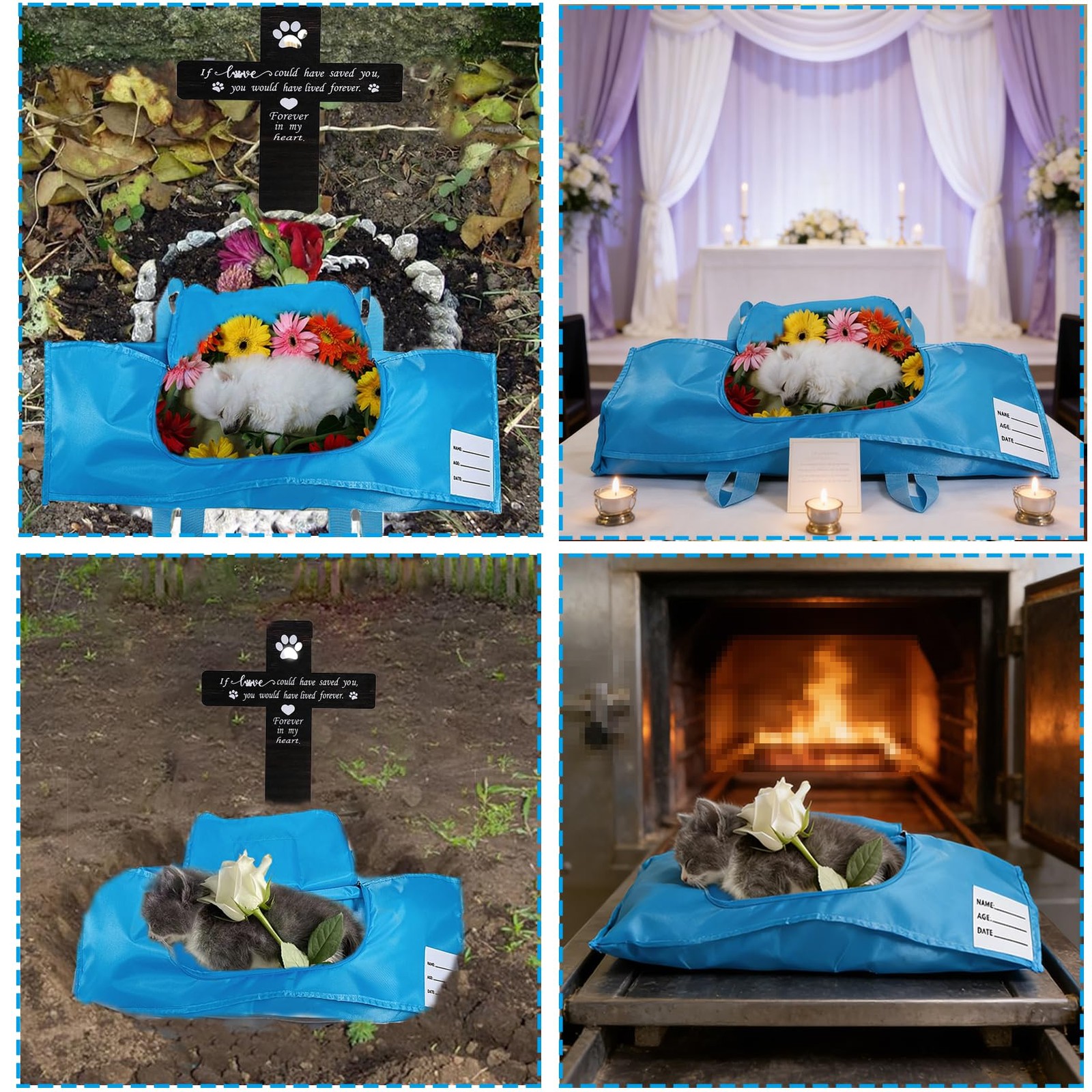 Eco-Friendly Pet Casket Body Bag, Pet Burial Box with Dignity, Dog Casket for Bu