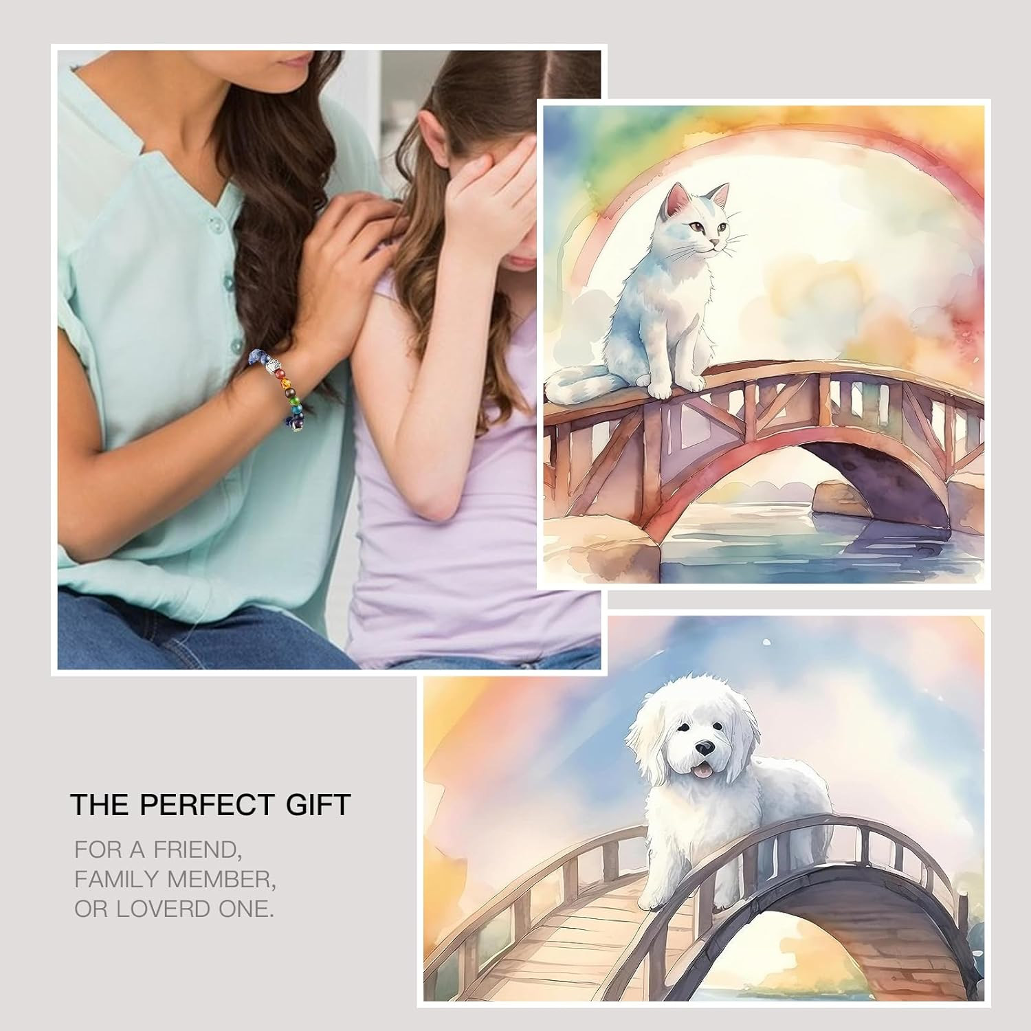 Pet Memorial Gifts, Pet Sympathy Gift, Rainbow Bridge Bracelet for Beloved Dog C