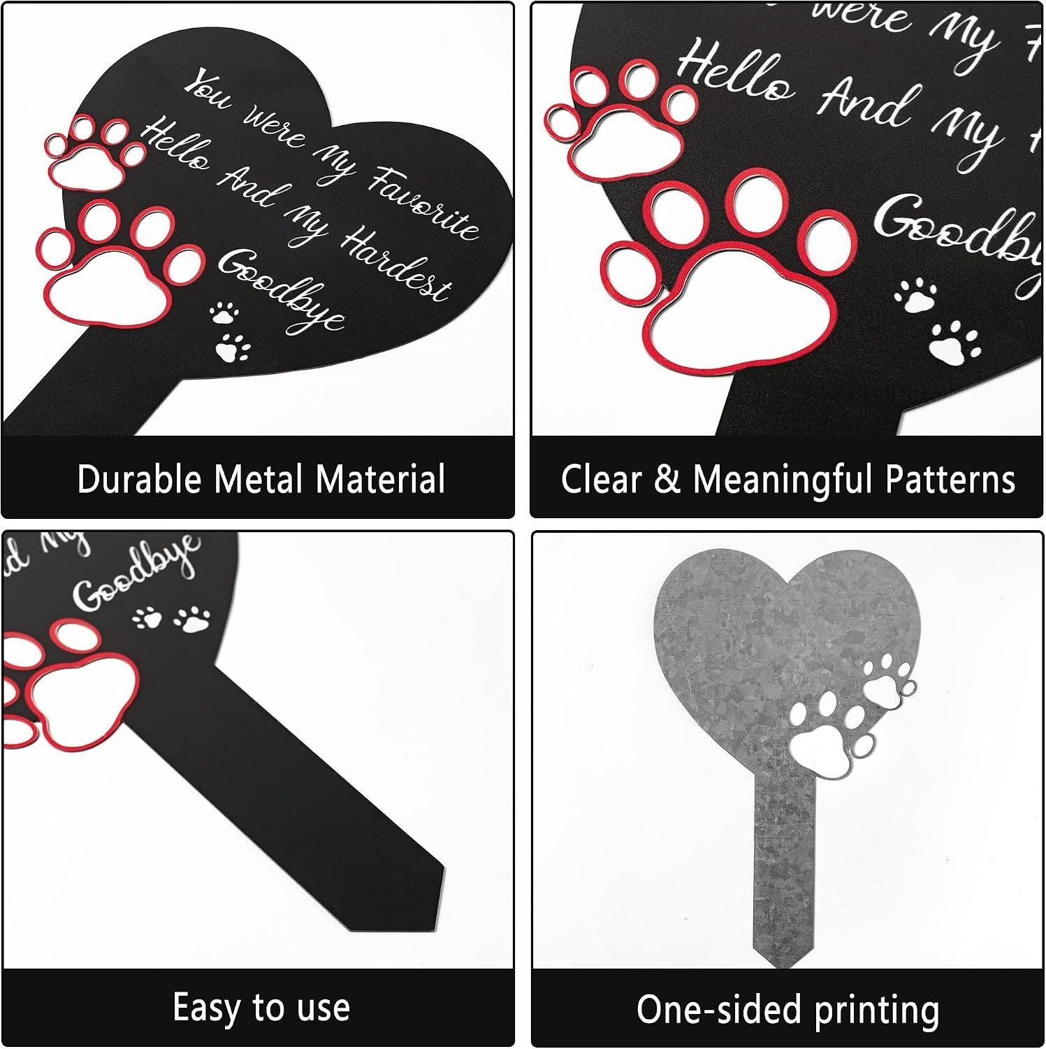 Elegant Pet Memorial Grave Marker for Dogs & Cats – Heartfelt Remembrance Sign