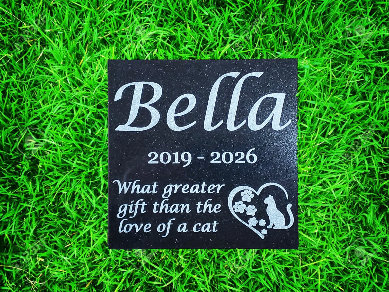 Cat Loss Grave Marker Headstone Garden Pet Memorial Burial Stone Plaque d11