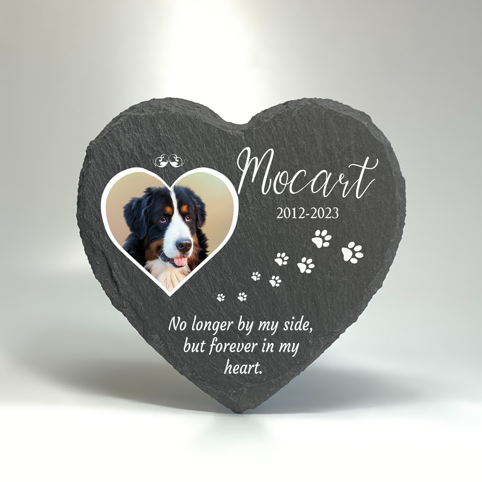 xPersonalised Pet Memorial Plaque Heart Shape Grave Marker Keepsake 4×4” 8×11”