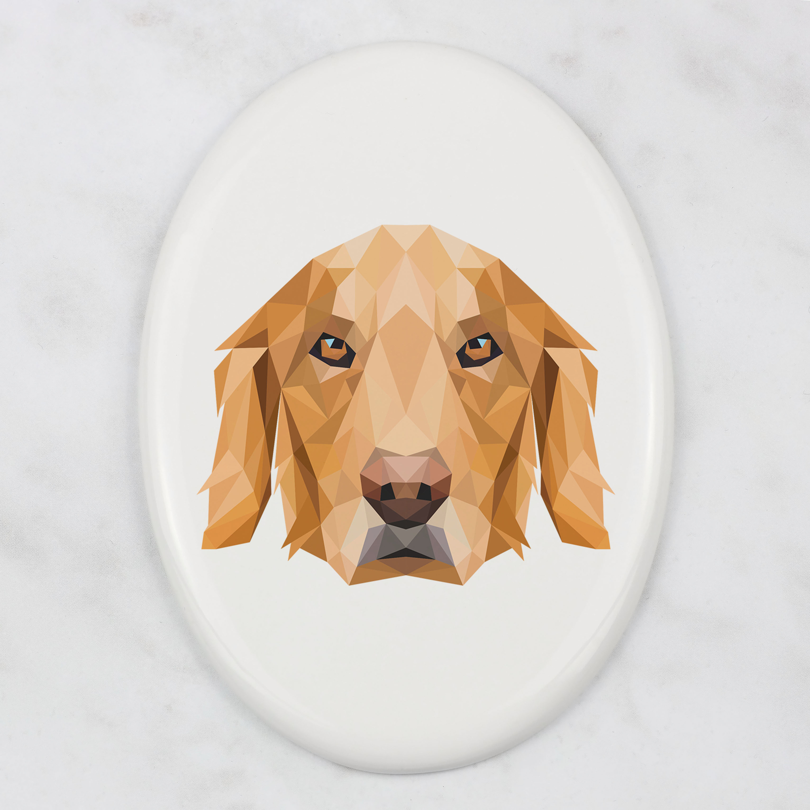 Golden Retriever Geometric Plate Art Dog