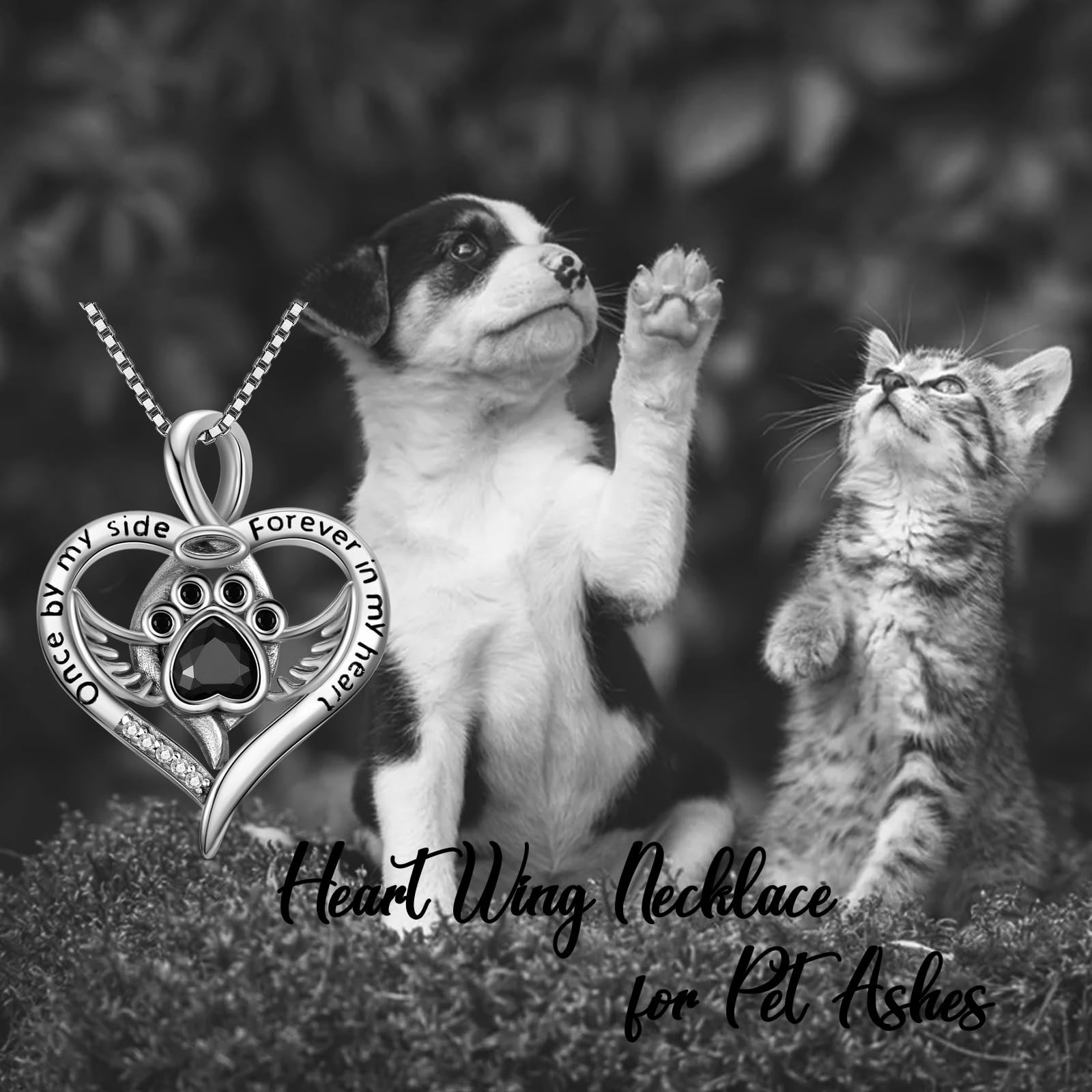 Flpruy Pet Cremation Jewelry 925 Sterling Silver Dog Urn Necklace For Ashes