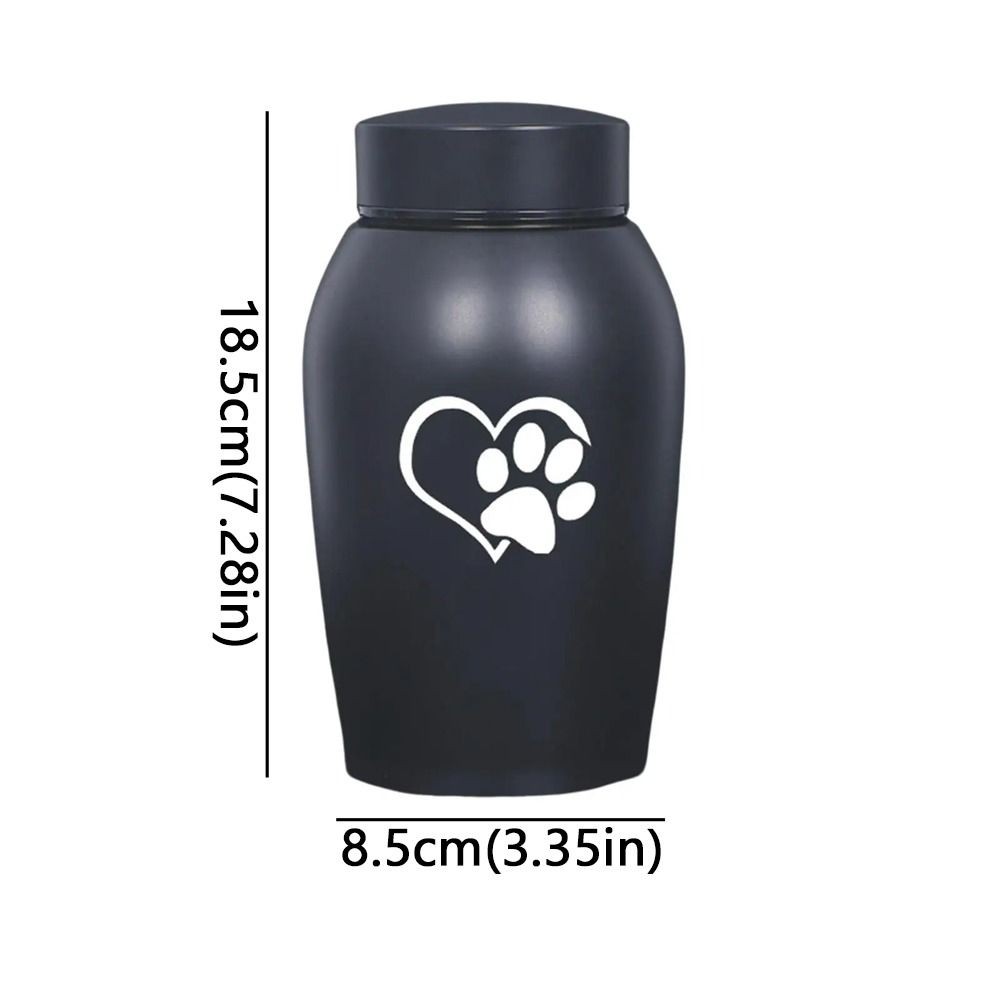 Stainless Steel Pet Cremation Urn Black Sealed Funeral Urn Small Animals US