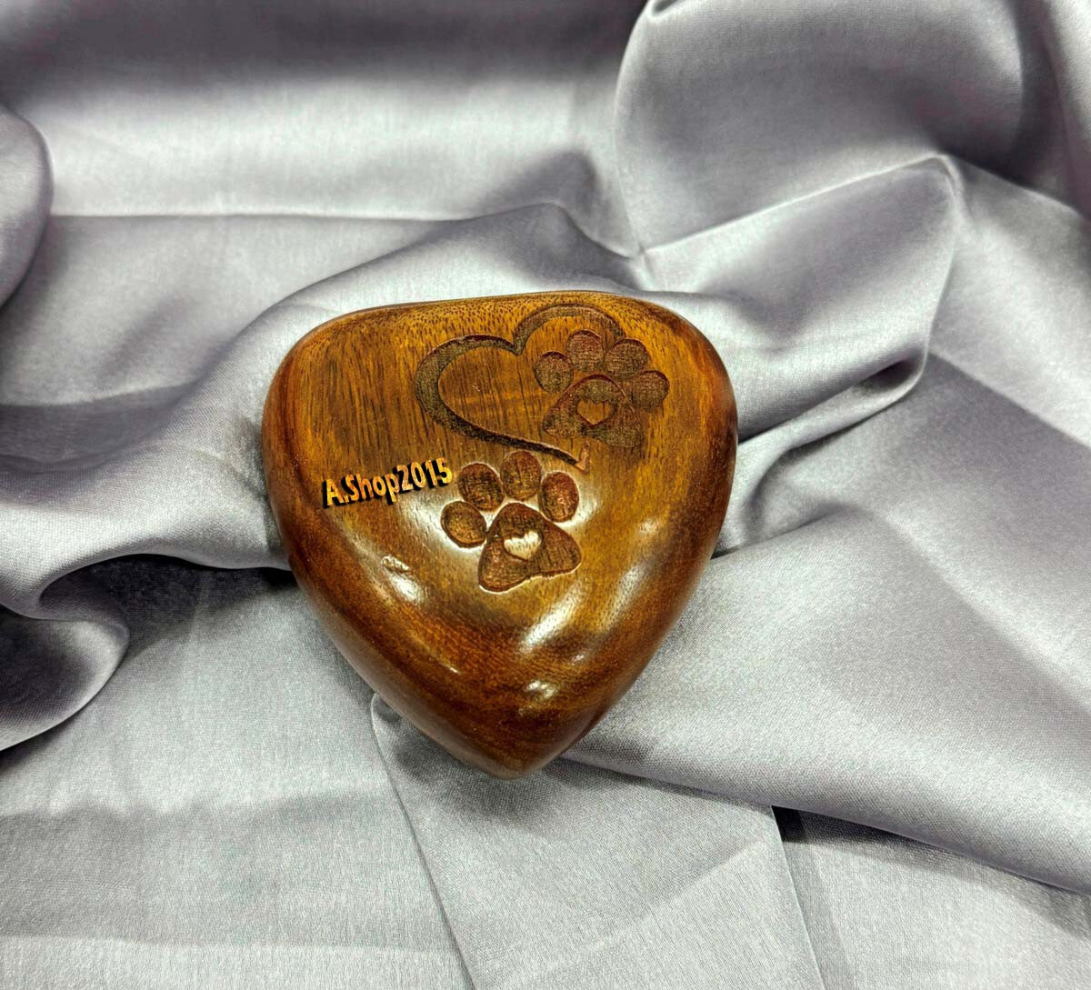 Wooden Heart Urn – Small Keepsake Cremation Urn for Human Ashes – Mini Urn Heart