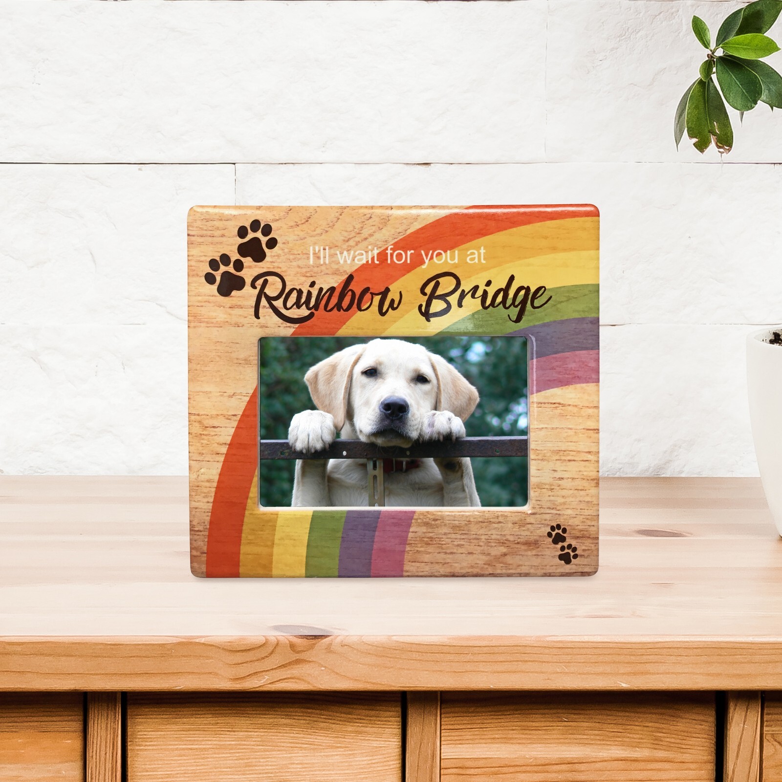 Pet Memorial Rainbow Bridge Frame I’ll Wait for You at Rainbow Bridge #2296