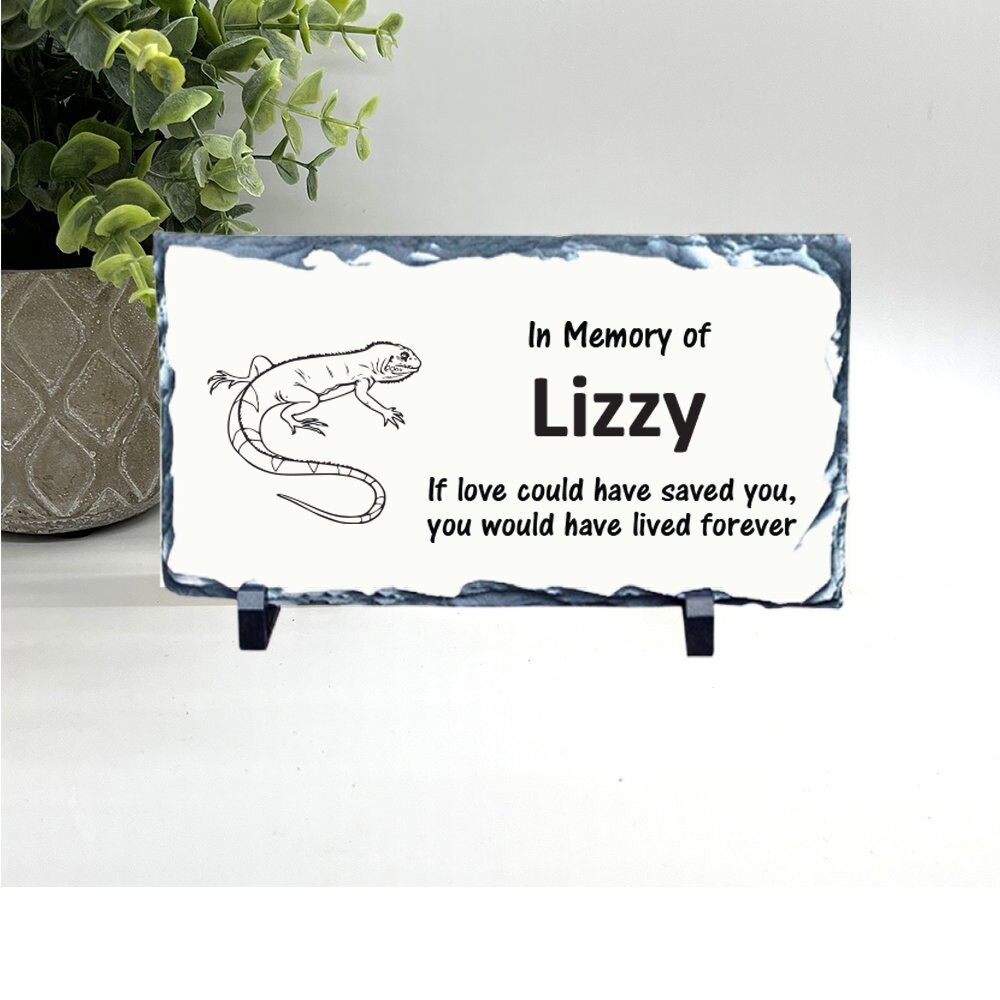 Lizard Memorial – Personalized Pet Memorial Stone – Lizard Loss sympathy Gift