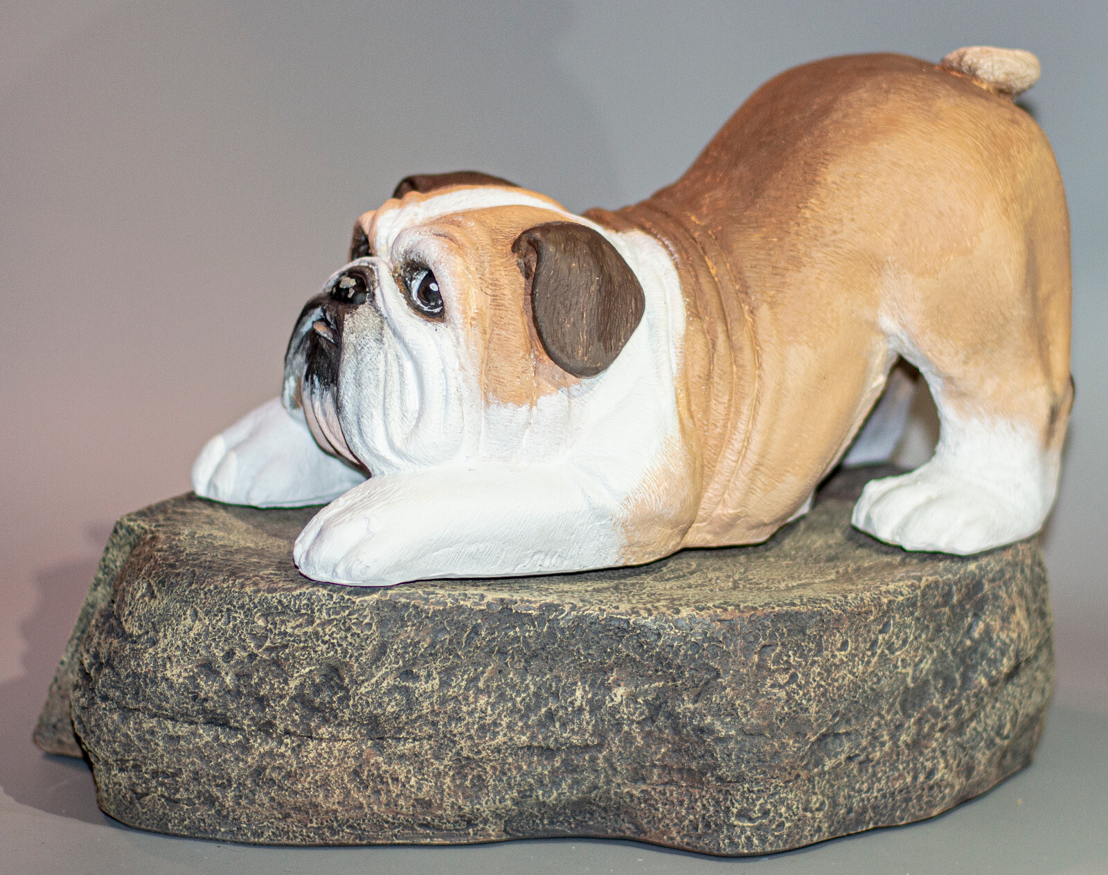 English Bulldog Memorial Headstone Urn Pet Ashes Statue Cemetery Marker Plaque