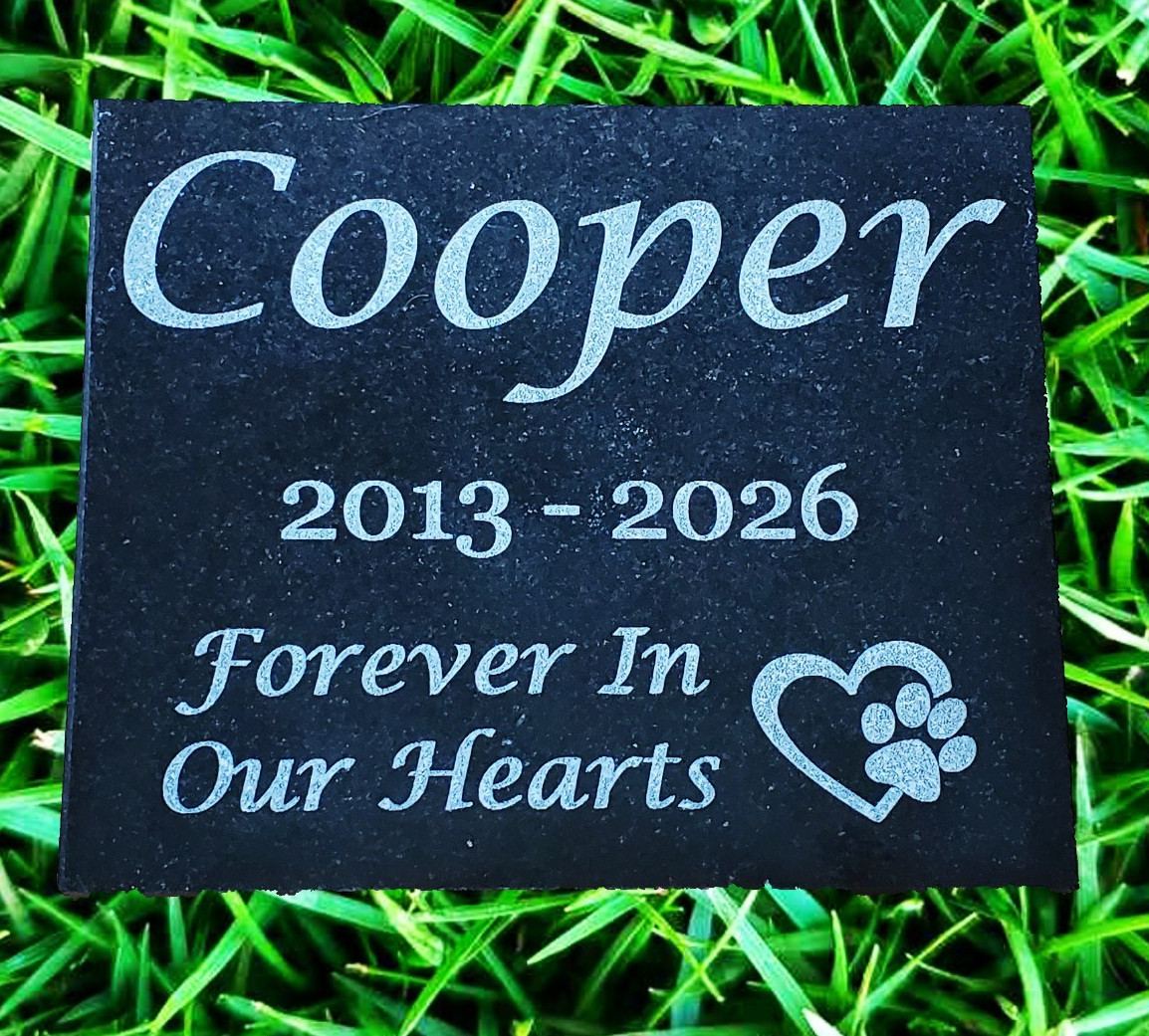 Granite Dog or Cat Pet Memorial Burial Grave Stone Garden Headstone Marker A3