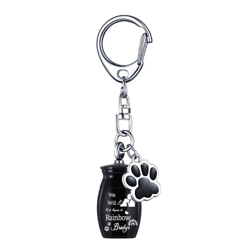 Pet Memorial Urn Pendant Cats Ashes Collection Metal Dog Cremation Urn Keychains