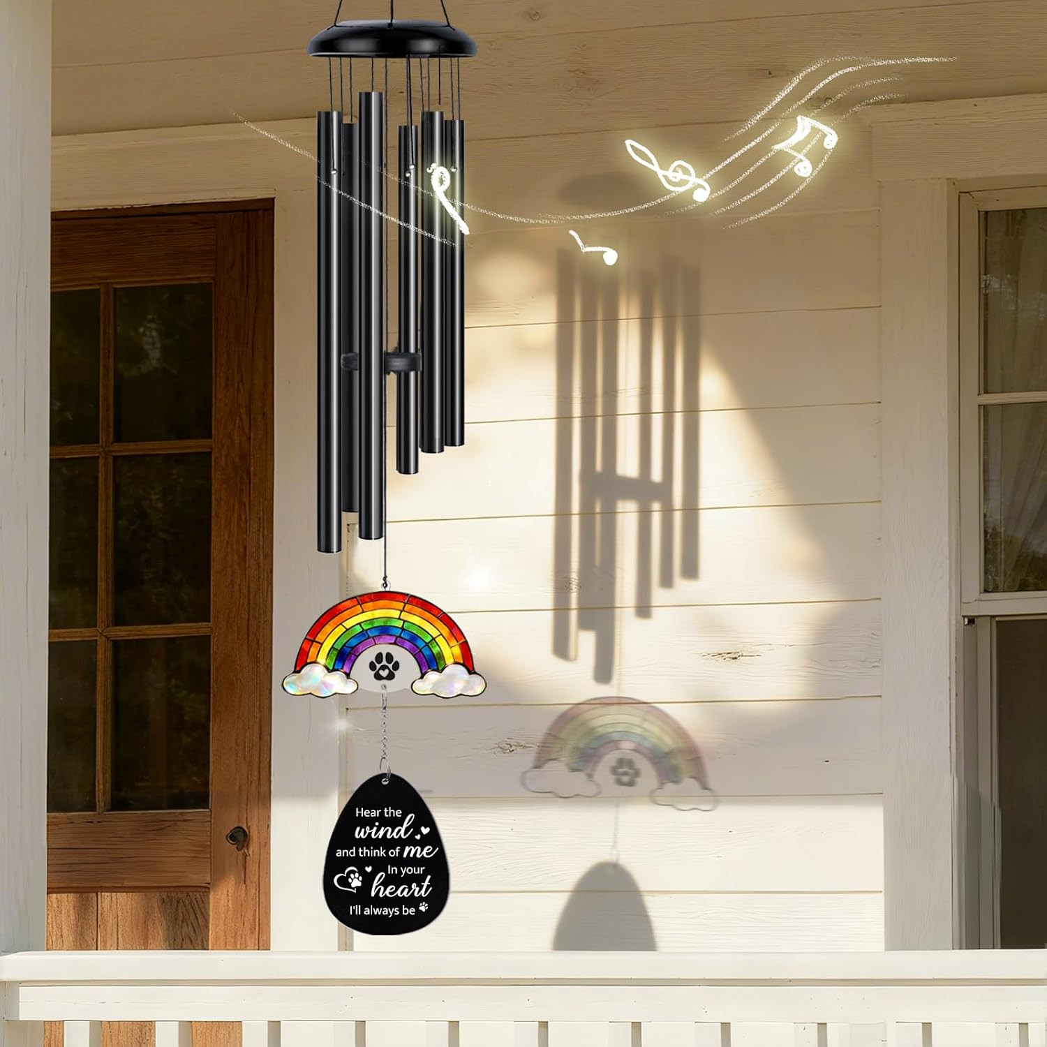 Dog Memorial Gifts for Loss of Dog, 29.9″ Pet Memorial Wind Chimes, Rainbow Brid
