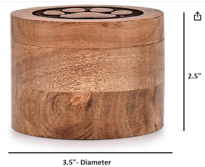 EDHAS Acacia Wood Decorative Urns Funeral Cremation Urn for Ashes for Dogs, Pet