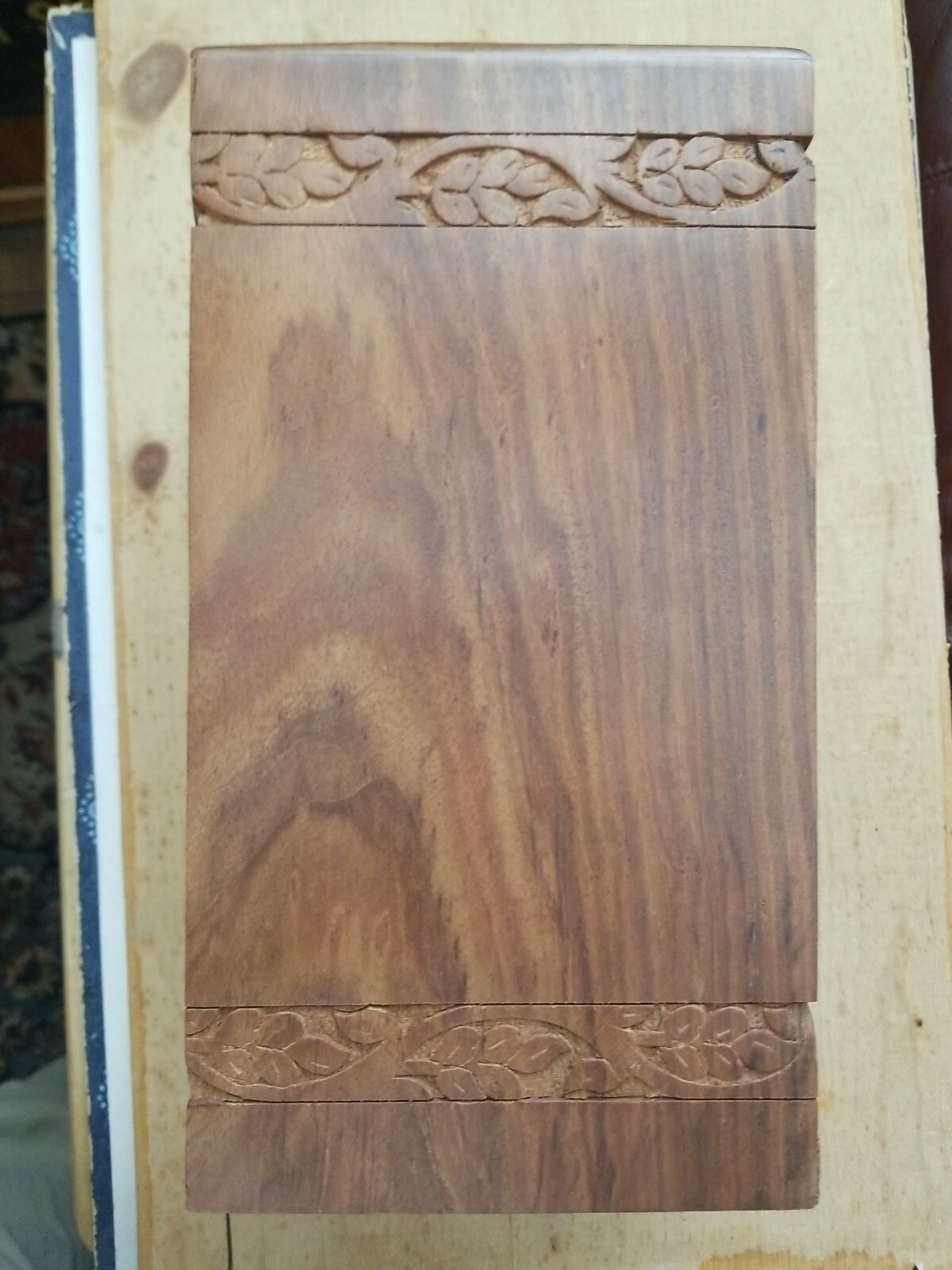 Rosewood Cremation Urn for Human Ashes, Adult Tree of Life Funeral Wooden Urns