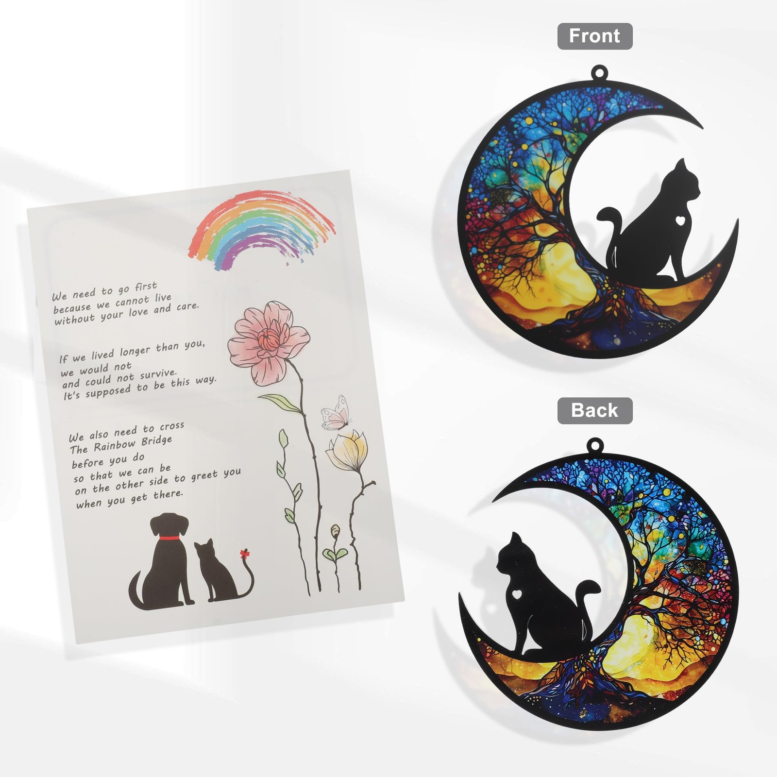 Cat Memorial Gifts, Sympathy Gift for Loss of Cats, Colorful