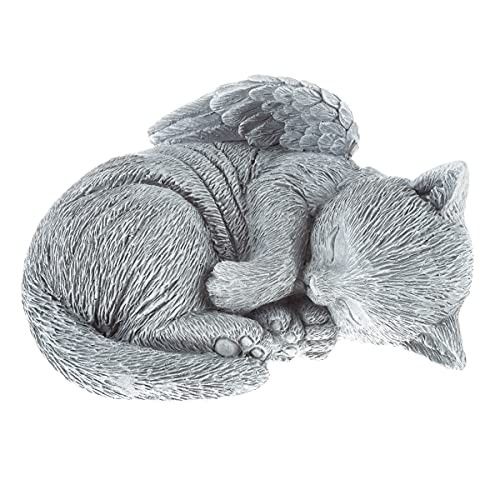 Cat Memorial Stone – Peaceful Sleeping Kitten Angel Statue Sleeping Angel Cat