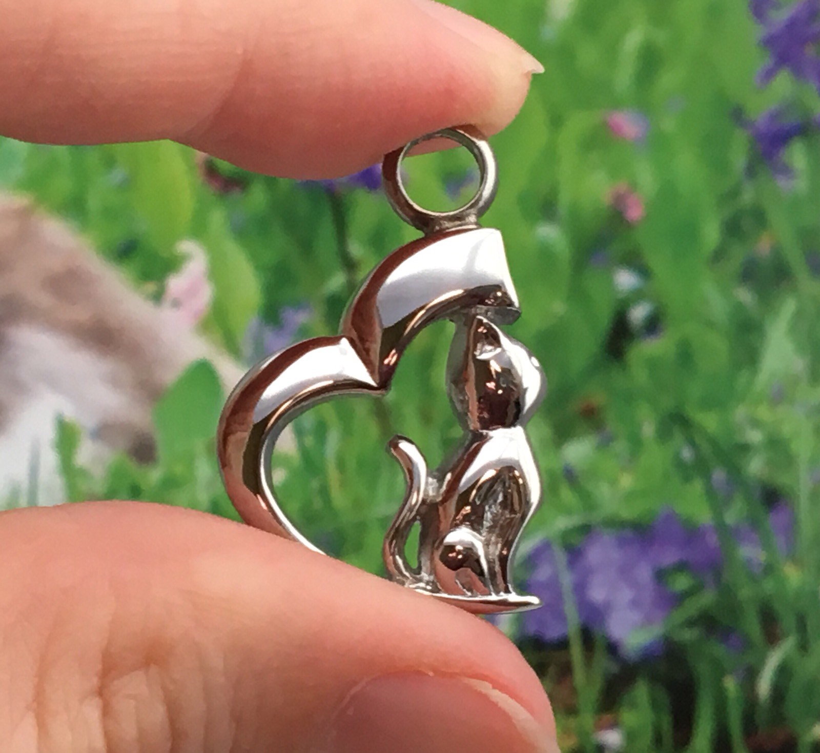 Cat Cremation Necklace Jewelry Pendant Urn for Ashes Kitty In My Heart Memorial